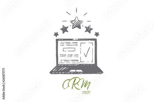 Review, check, rating, vote, opinion concept. Hand drawn isolated vector.