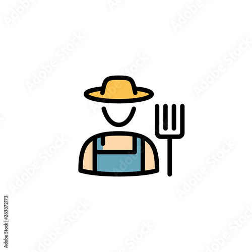 Vector Farmer Man Icon