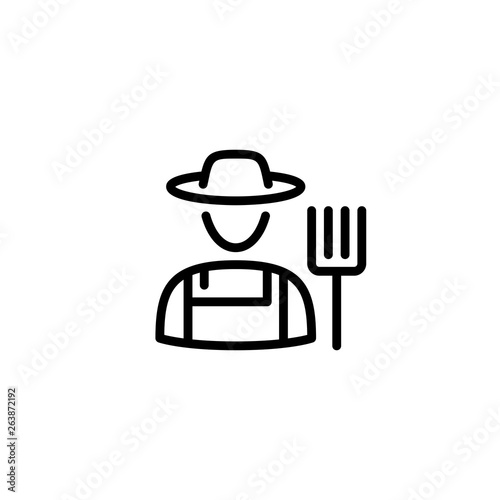 Vector Farmer Man Icon