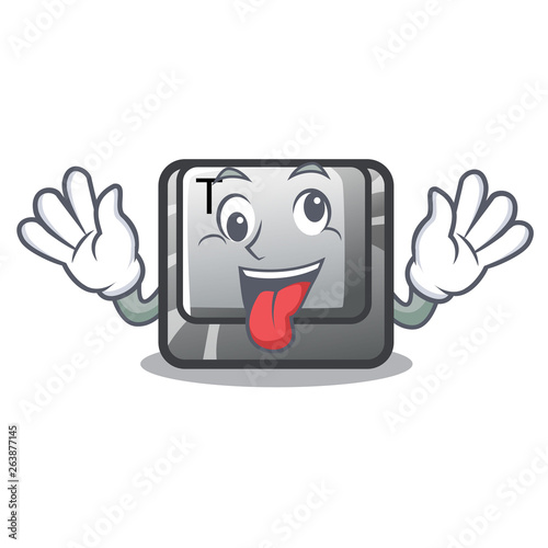 Crazy button T in the mascot shape