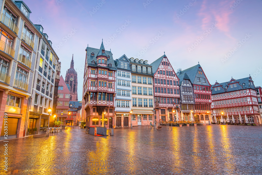 Old town square romerberg in Frankfurt, Germany