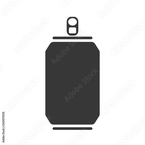 Grey Can icon vector eps10. Fresh drink cola in an aluminum can.