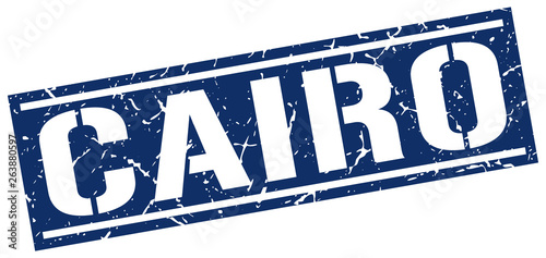 Cairo blue square stamp