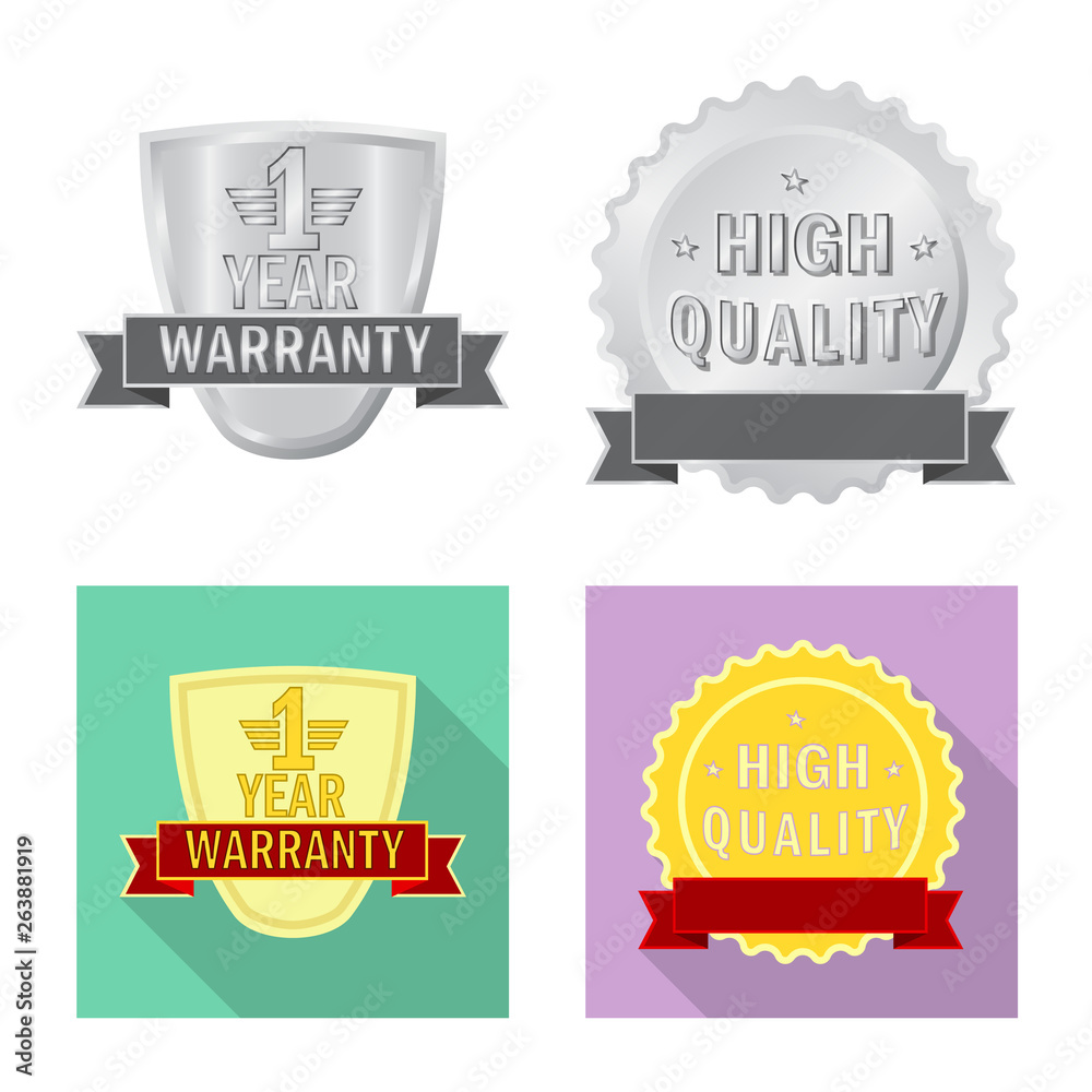 Isolated object of emblem and badge logo. Set of emblem and sticker vector icon for stock.