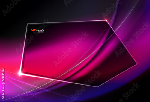 Abstract purple background like matter with polygonal shiny frame.