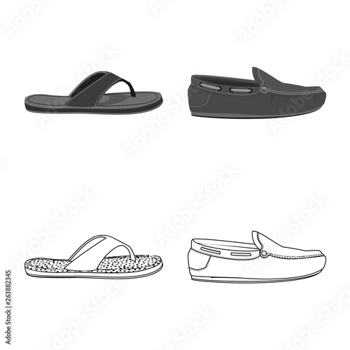 Isolated object of shoe and footwear symbol. Collection of shoe and foot stock symbol for web.