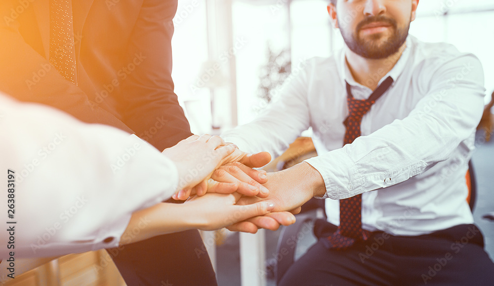 Fototapeta premium People making hands together