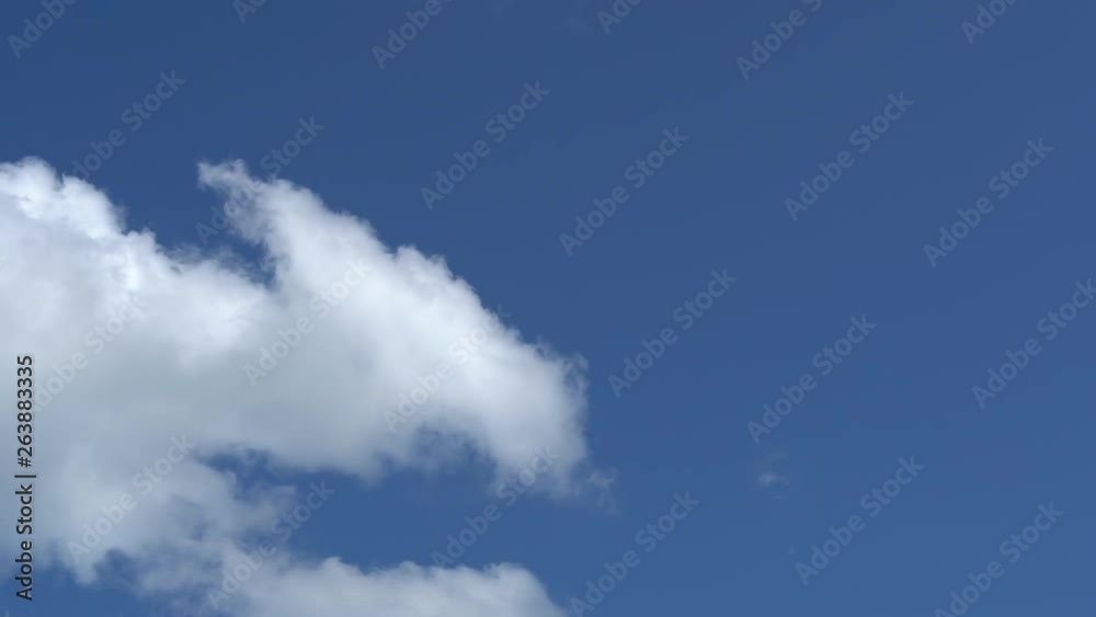 Only summer blue sky with fast moving down metamorphic white clouds. Full HD Time Lapse footage Only summer blue sky with fast moving down metamorphic white clouds. Full HD Time Lapse footage