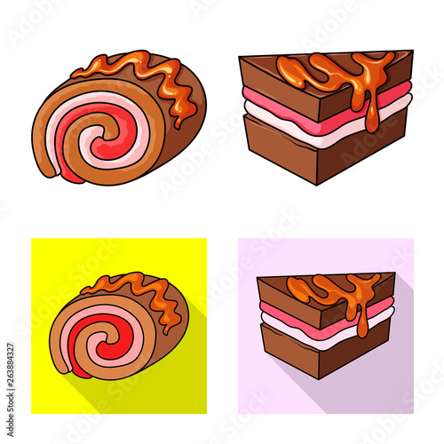 Vector illustration of confectionery and culinary sign. Set of confectionery and product vector icon for stock.
