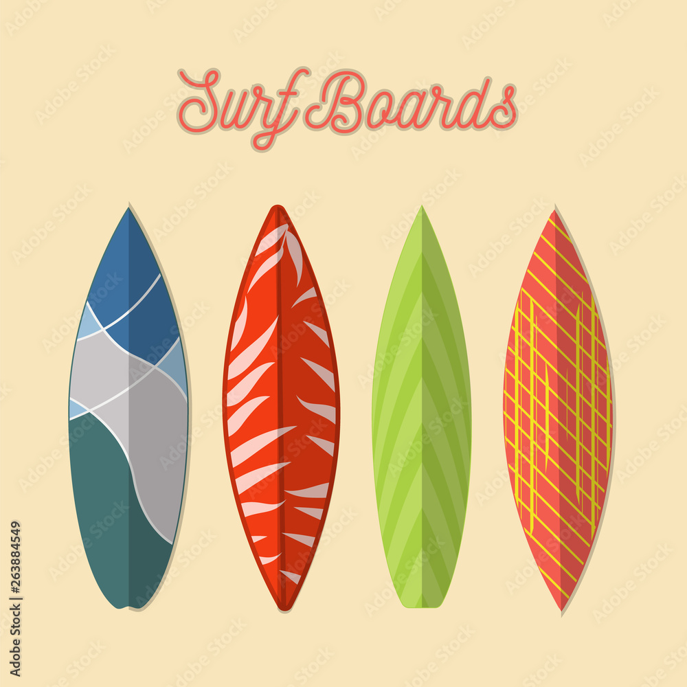 Set of vector surfboard isolated. vector illustration for graphics. Set of vector surfboard isolated. vector illustration for graphics.