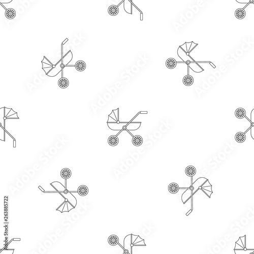 Brand baby pram pattern seamless vector repeat geometric for any web design