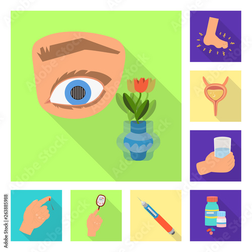 Vector design of symptom and disease logo. Set of symptom and treatment  stock vector illustration.