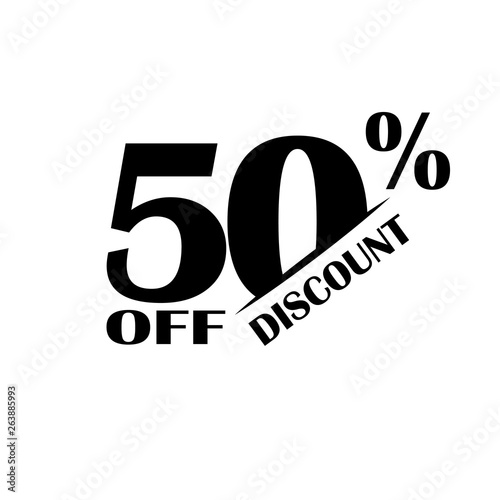 Sales discount icon. Special offer price. 50 percent - Vector