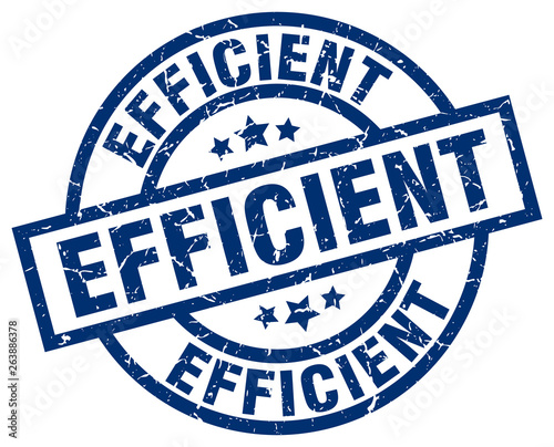 efficient blue round grunge stamp