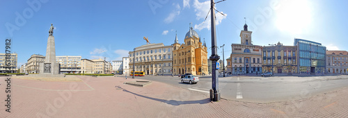 Łódź, Polska- widok na Plac Wolności.	