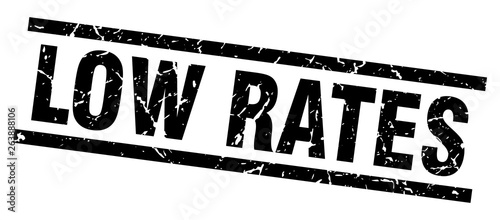 square grunge black low rates stamp