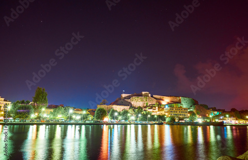 The New Fortress at night in Corfu