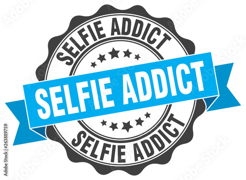 selfie addict stamp. sign. seal
