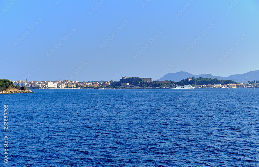 View from the Ionian Sea in Corfu Town, Greece