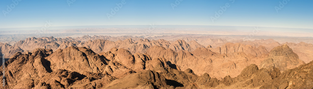 Panorama of Sand and rock desert Sinai, Egypt, Africa