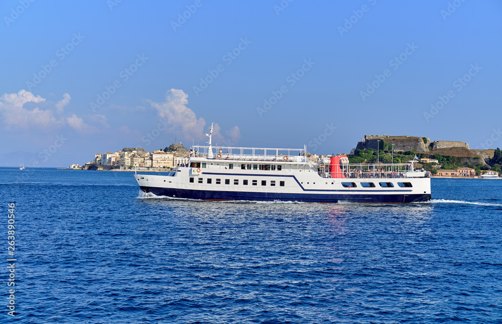 View from the Ionian Sea in Corfu Town, Greece