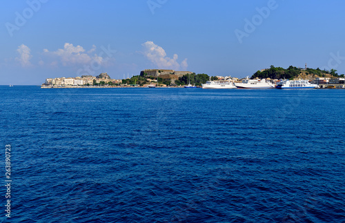 View from the Ionian Sea in Corfu Town, Greece