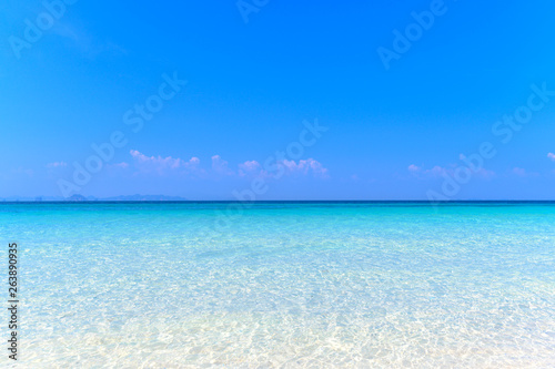Fototapeta Naklejka Na Ścianę i Meble -  Calm Sea and Blue Sky Background.