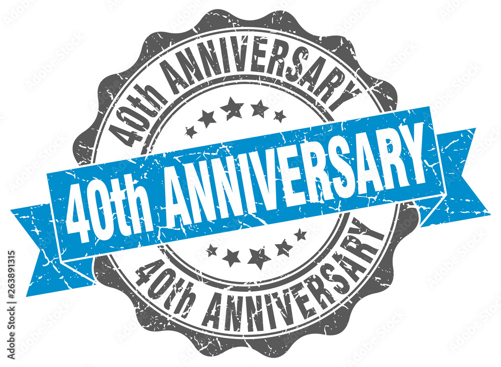 Fototapeta premium 40th anniversary stamp. sign. seal