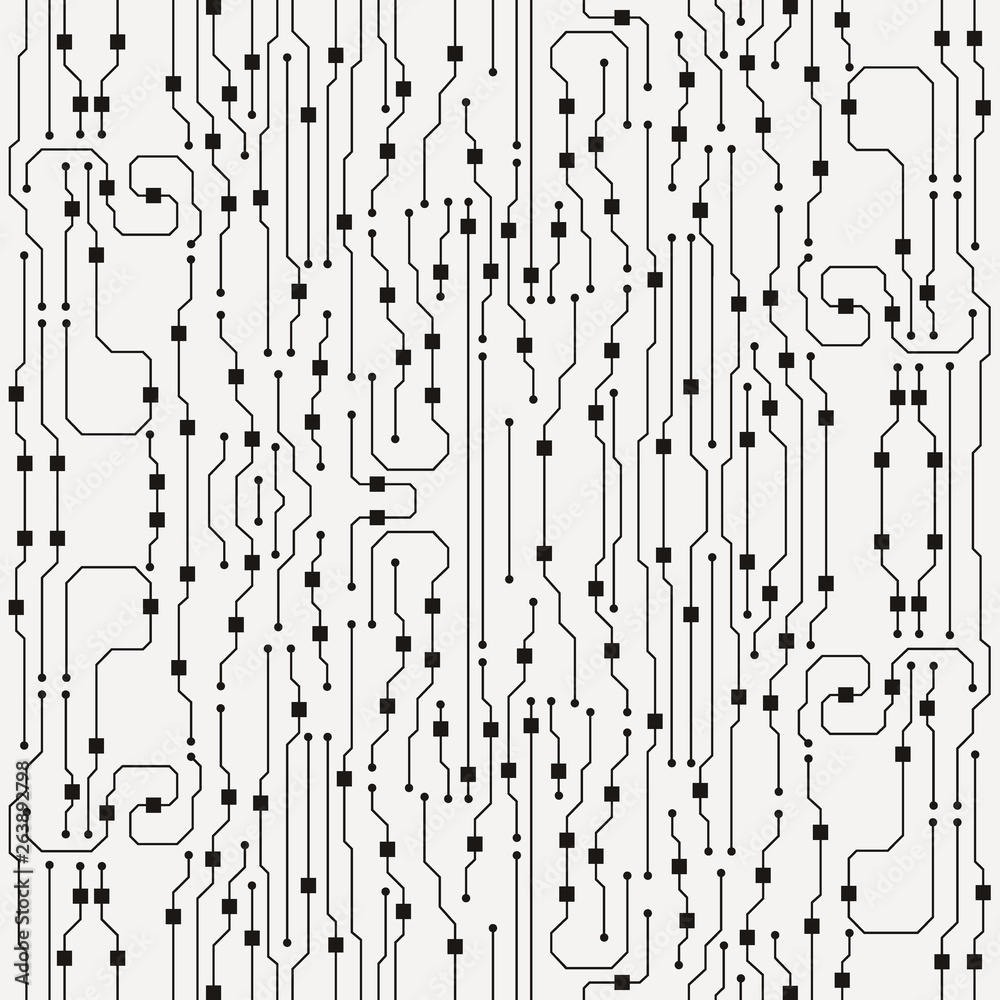 Vector circuit board illustration. Abstract circuit board background