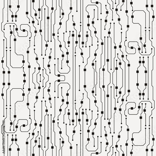 Vector circuit board illustration. Abstract circuit board background © Oleksii Voloshyn