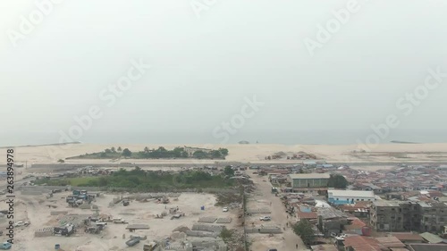 Aerial shot of Jakande slum in Lekki, Lagos, Nigeria, Africa photo