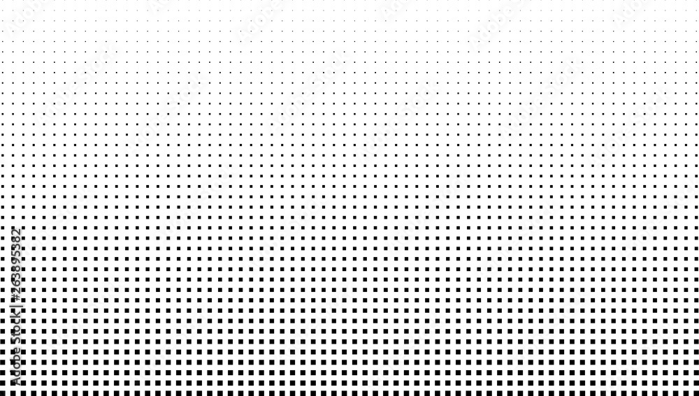 Vector halftone effect background. Monochrome square dots - obrazy, fototapety, plakaty 