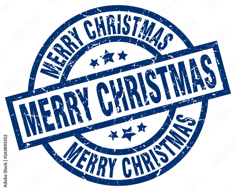 merry christmas blue round grunge stamp merry christmas blue round grunge stamp