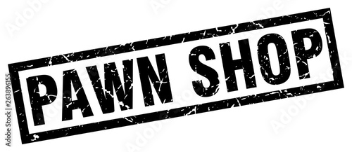 square grunge black pawn shop stamp