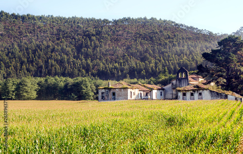 Rural town in the north of Spain in a sunny day