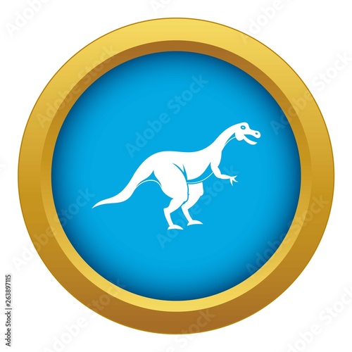 Theropod dinosaur icon blue vector isolated on white background for any design photo