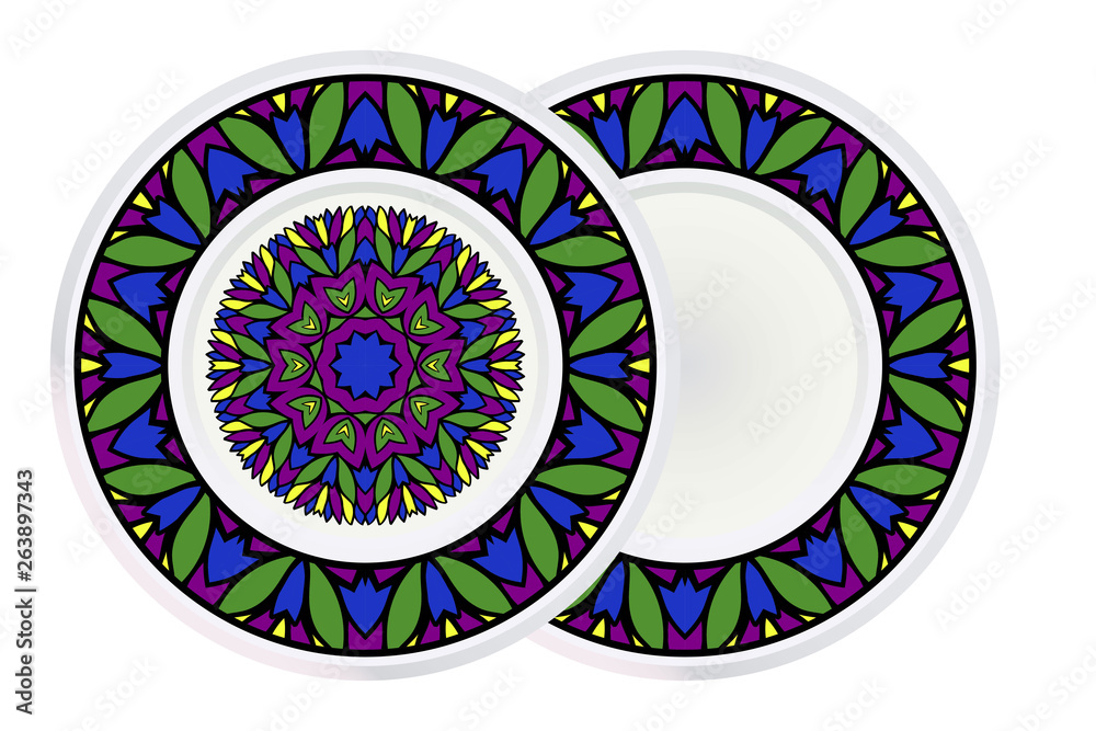 Set of two Round Symmetrical Pattern with Mandala and round frame. Kaleidoscopic Design. Vector Illustration. Oriental Pattern. Indian, Moroccan, Mystic, Ottoman Motifs. Anti-Stress Therapy Pattern Set of two Round Symmetrical Pattern with Mandala and round frame. Kaleidoscopic Design. Vector Illustration. Oriental Pattern. Indian, Moroccan, Mystic, Ottoman Motifs. Anti-Stress Therapy Pattern