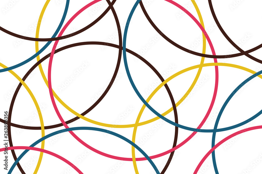 Abstract background pattern made with circle geometric shapes in blue, pink, yellow and black colors. Colorful, playful, trendy and modern vector art. Abstract background pattern made with circle geometric shapes in blue, pink, yellow and black colors. Colorful, playful, trendy and modern vector art.