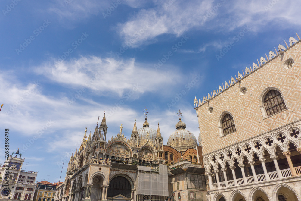 Venice, Italy - August/ 27/ 2018 -  Basilica of Saint Mark in Venice