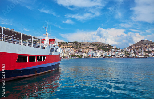 Ferry in the port of Saranda, Albania