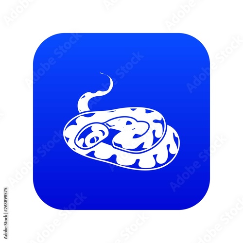 Snake icon blue vector isolated on white background