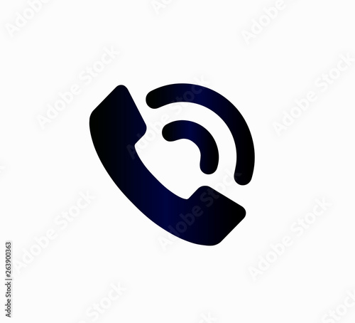 Handset web icon, call time. Flat vector icon for smartphone or web site.