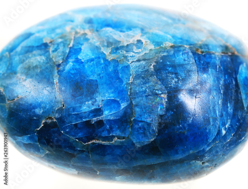 blue apatite mineral isolated photo