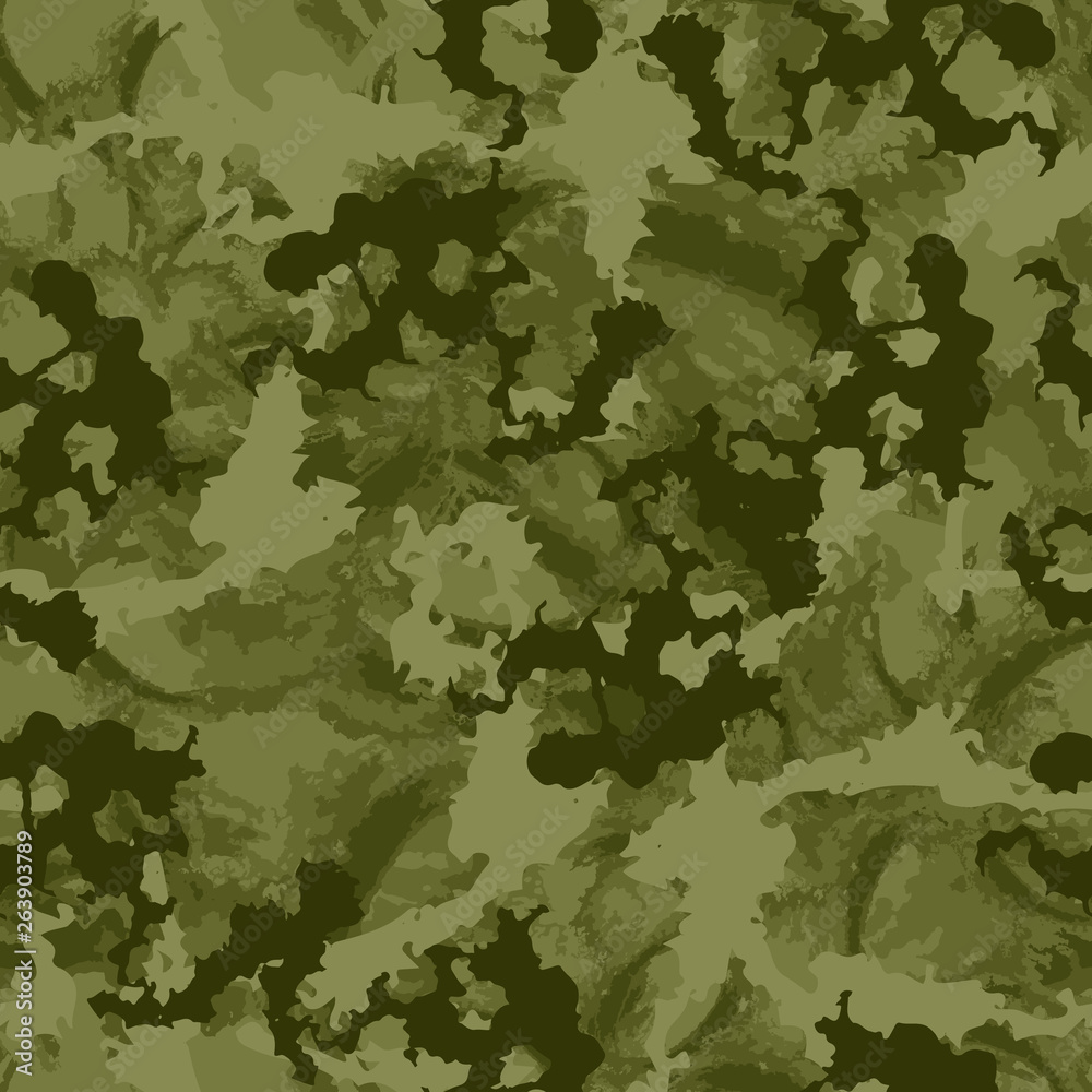 Forest camouflage of various shades of green colors