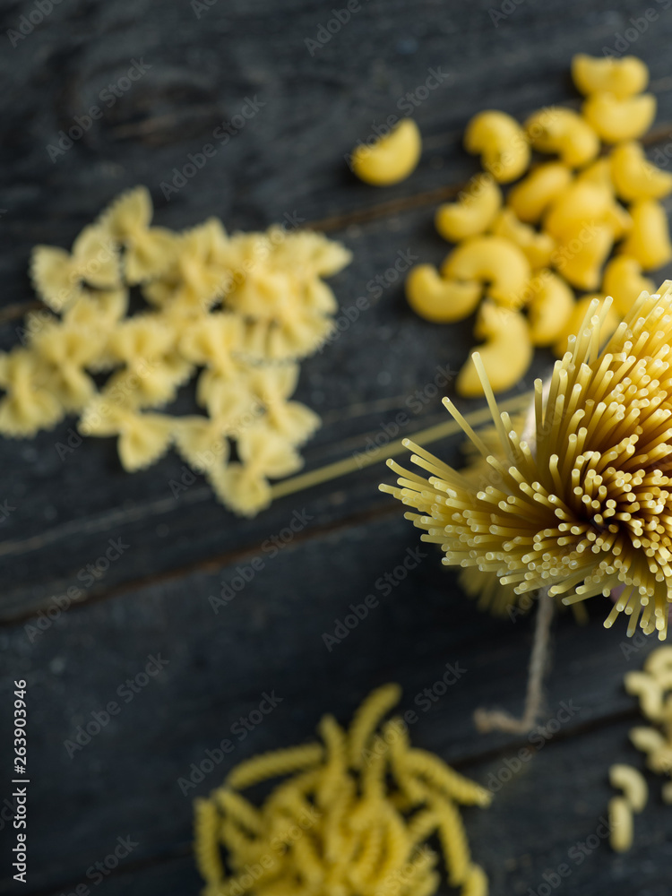 Spaghetti on a dark background Spaghetti on a dark background