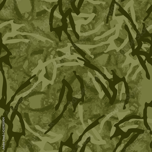Forest camouflage of various shades of green colors