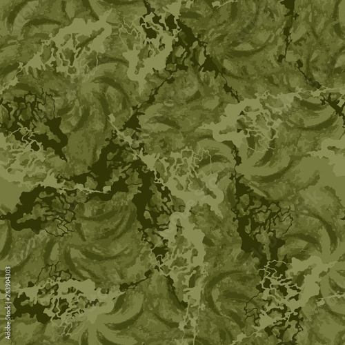 Forest camouflage of various shades of green colors