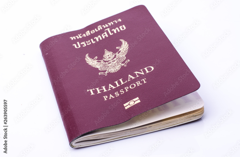 Thailand passport isolated on white background. Thailand passport isolated on white background.