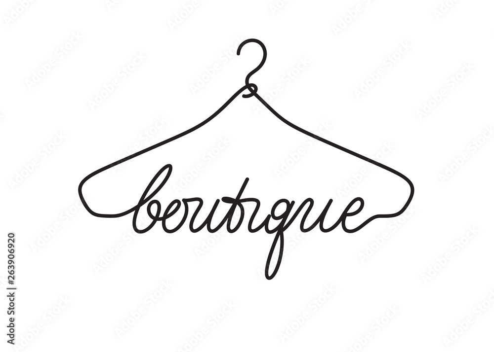 Creative boutique logo design. Vector sign with lettering and