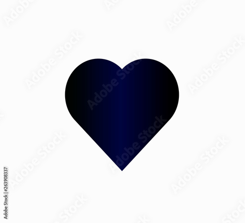Heart pictogram - heart web icon vector. Blue gradient heart isolated